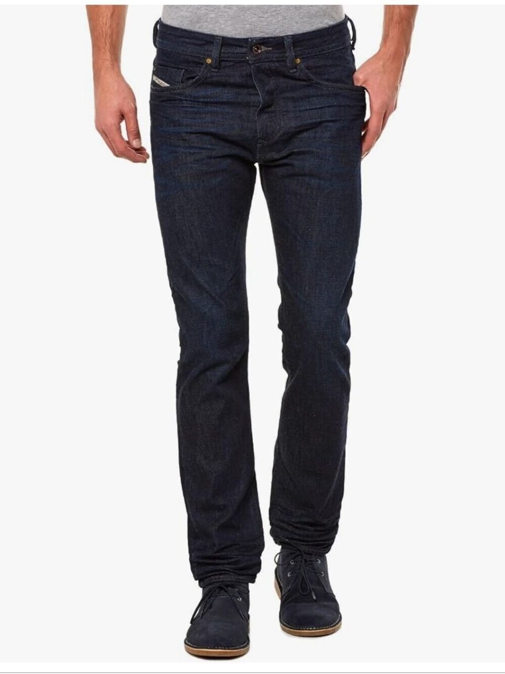 Diesel Mens Buster Regular Slim Tapered Dark Wash Stretch New Jeans 32x32
